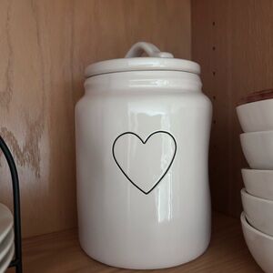 White Ceramic Heart Jar